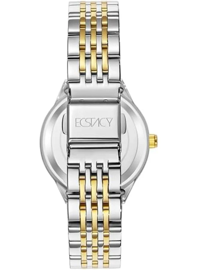 ECSTACY ECSTACY Women's 2035 Movement Watch, Analog Display and Stainless Steel Strap - E23517-TBTS, Two Tone Gold