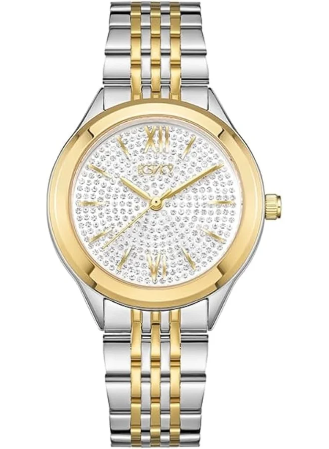 ECSTACY ECSTACY Women's 2035 Movement Watch, Analog Display and Stainless Steel Strap - E23517-TBTS, Two Tone Gold