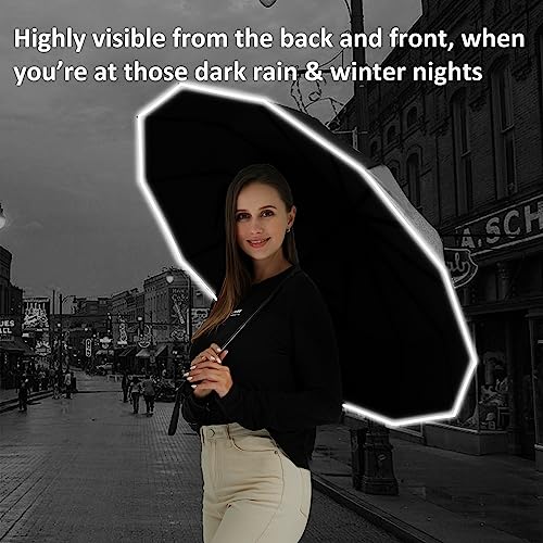 BAODINI Inverted UV Protection Umbrella for Rain and Sun Medium Size 46 inch arc Canopy UPF 50+ Rverse Compact Umbrella Auto Open Close for Travel - Image 3