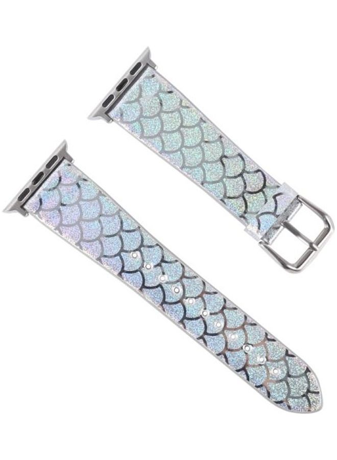 NIBEMINENT Replacement Watchband for Apple Watch Series 5/4/3/2/1 42/44mm Silver - Image 1