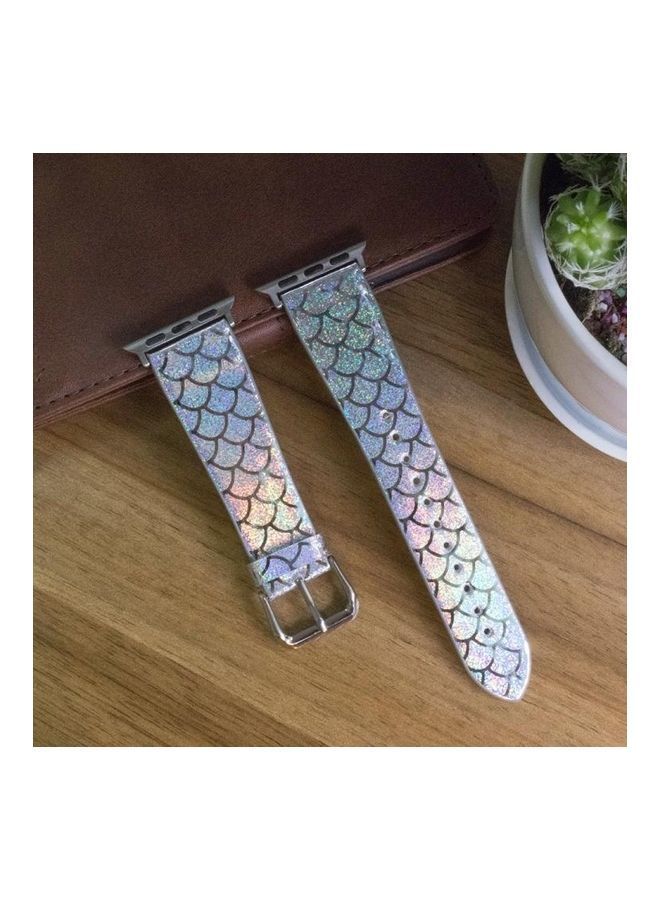 NIBEMINENT Replacement Watchband for Apple Watch Series 5/4/3/2/1 42/44mm Silver - Image 3