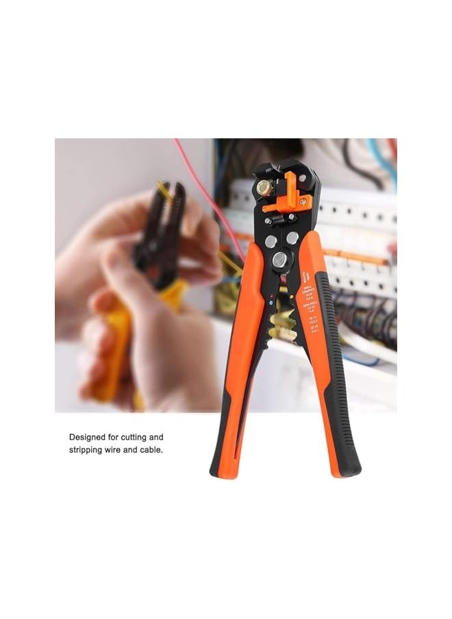 PROMASS promass Multifunctional Cable Wire Stripper Cutter - Cable Cutters, Professional Electrical Wire Stripping Tool, Self-adjusting 8" Automatic Wire Stripper for Electrical Cable Cutting (Orange)  - Image 5