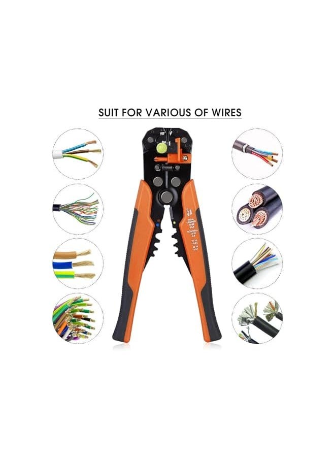 PROMASS promass Multifunctional Cable Wire Stripper Cutter - Cable Cutters, Professional Electrical Wire Stripping Tool, Self-adjusting 8" Automatic Wire Stripper for Electrical Cable Cutting (Orange)  - Image 3