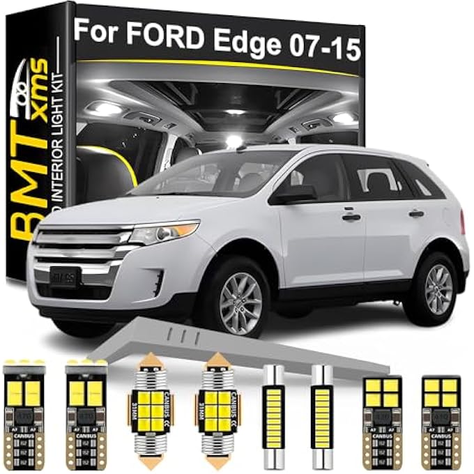 BMT xms 15 Pieces Led Interior Light Kit Replacement For Ford Edge 20072015 6000K White Interior Light Bulbs - Image 1