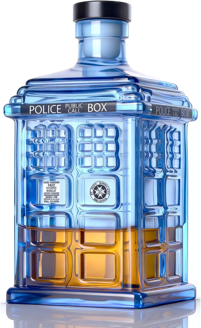 ELERGIFTS Gifts for Men Dad, Tardis Police Box Whiskey Decanter for Men, Spacecraft Limited Edition, Unique Guys Brother Christmas Gifts Ideas, Liquor Decanter for Bar,12.5oz(350ml) - Image 1