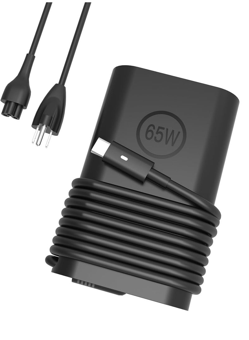 شاحن USB-C بقوة 65 وات 45 وات للاب توب ديل: شاحن USB نوع C لجهاز ديل لاتيتيود 5520 5420 5540 شاحن ديل لاتيتيود 5430 5530 7430 7420 7440 3440 3540 اكس بي اس 13 9320 كروم بوك سلك شاحن نوع C تيار متردد - Image 1