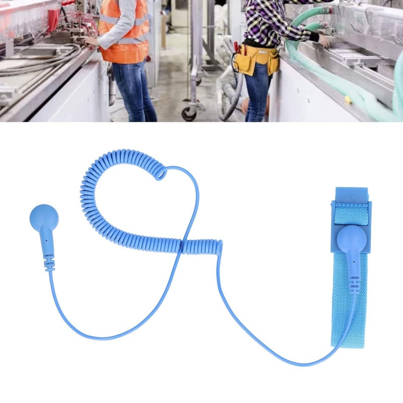 SCHOFIC Anti-Static [ESD] Safe Discharge Wristband Wrist Strap band Grounding Cord B2B Tool- Blue (2) - Image 2