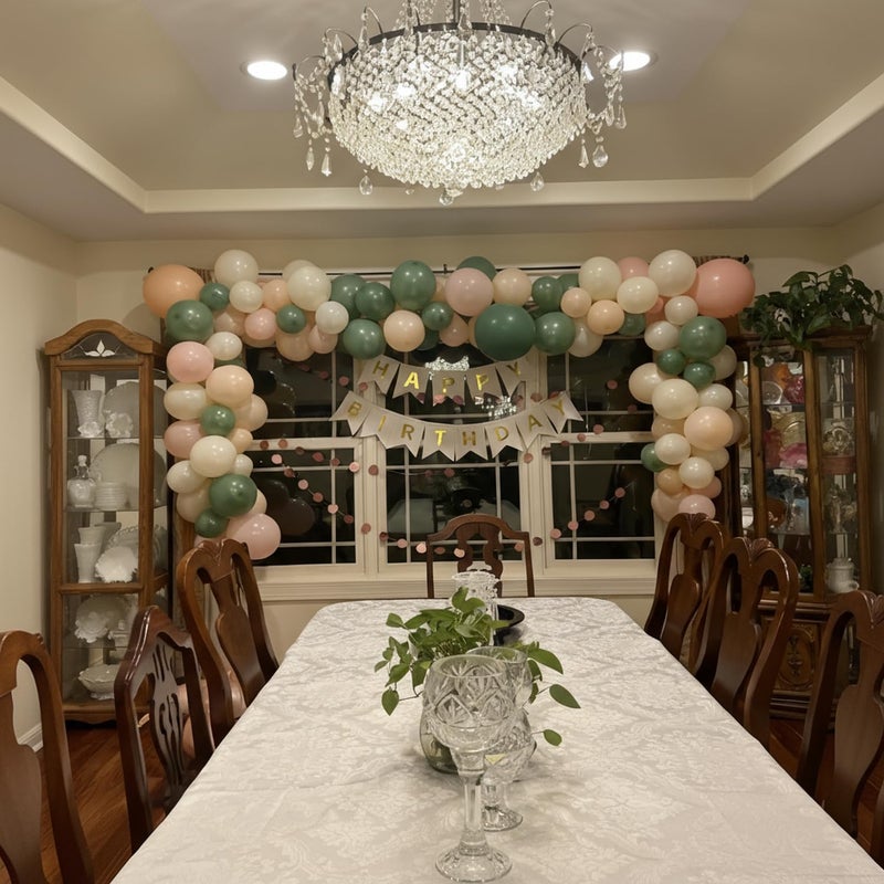 JOYFLOAT Sage Green Pink White Balloons, 60Pcs 12 Inch Pink and Green Balloons Include Sage Green Peach Ivory White balloons for Weding Baby Shower Gender Reveal Wildflower Birthday Decorations - Image 3