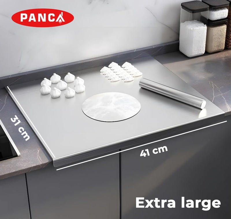 PANCA Stainless Steel Chopping Board Counter Top Extra Large 41cm x 31cm | Heavy-Duty Cutting Board for Kitchen | Vegetable, Fruit & Meat Chopper Board - Image 4