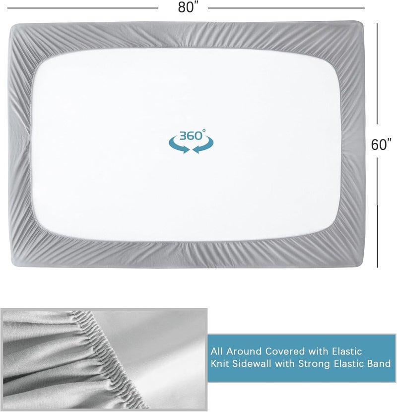 Biloban Queen Mattress Protector Waterproof, Noiseless & Soft Coverage Queen Size Mattress Cover Fitted Sheets with Deep Pocket up to 14", Super Breathable & Easy Wash Mattress Protector - Image 5