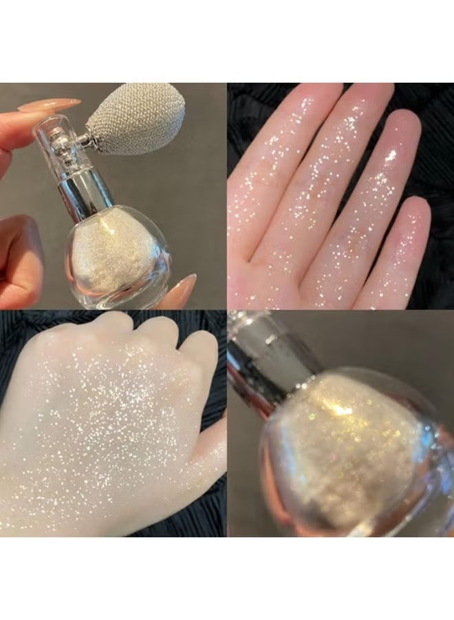 مايت سينما بخاخ بودرة هايلايتر لامعة للوجه والجسم والشعر ومستحضرات التجميل - فضي - Image 2