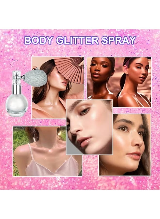 مايت سينما بخاخ بودرة هايلايتر لامعة للوجه والجسم والشعر ومستحضرات التجميل - فضي - Image 4