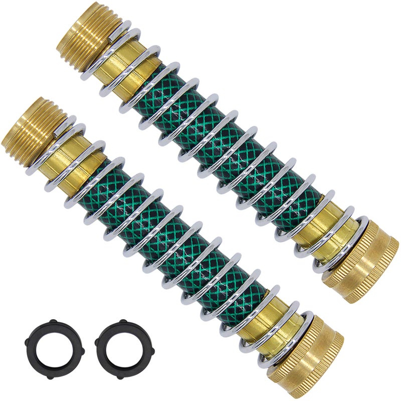 Lifynste Garden Hose Extension Adapter, Hose Kink Protector with Coil Spring, 2 Pack - Image 1