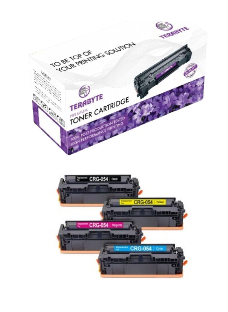 Terabyte 054  Compatible Toner Cartridge Replacement for 054 CRG-054 054H to use with Color ImageClass MF644Cdw LBP622Cdw MF642Cdw MF640C LBP620 Toner Printer (1 Black, 1 Cyan, 1 Magenta, 1 Yellow) - Image 1