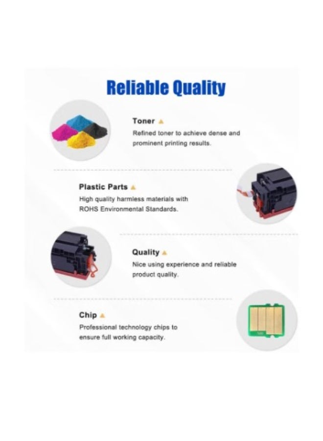 Terabyte 054  Compatible Toner Cartridge Replacement for 054 CRG-054 054H to use with Color ImageClass MF644Cdw LBP622Cdw MF642Cdw MF640C LBP620 Toner Printer (1 Black, 1 Cyan, 1 Magenta, 1 Yellow) - Image 2