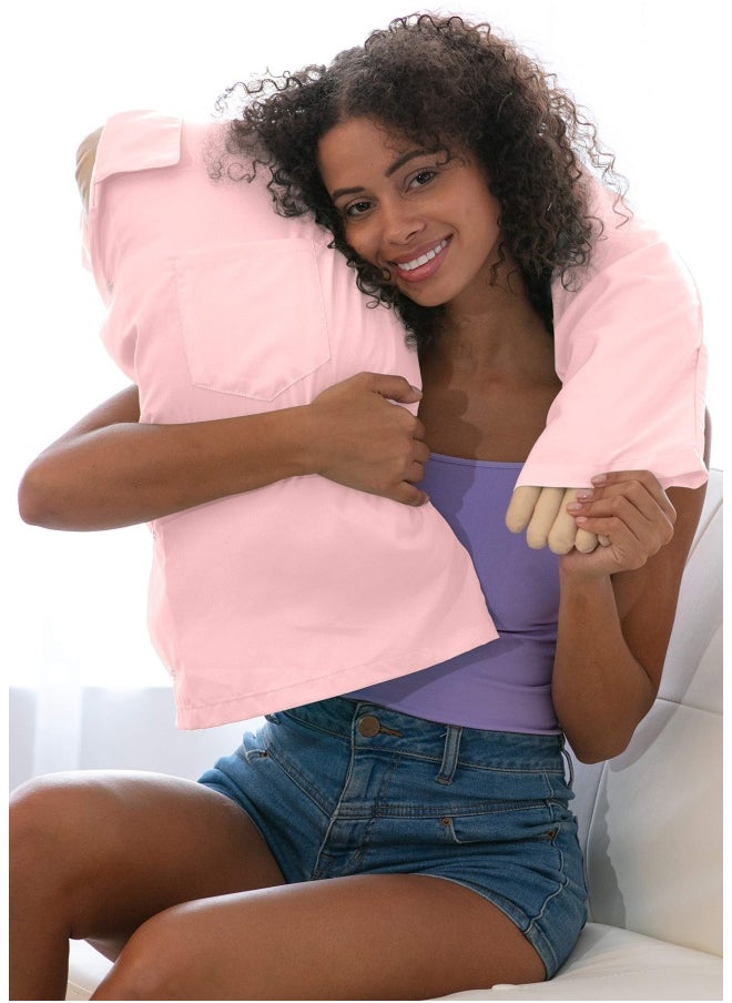 Boyfriend Pillow - Cute And Fun Husband  Companion Or Cuddle Buddy   Body Pillow With Benefits   Funny Unique Gag Gift Idea   Body Pillow  Light Pink - Image 1