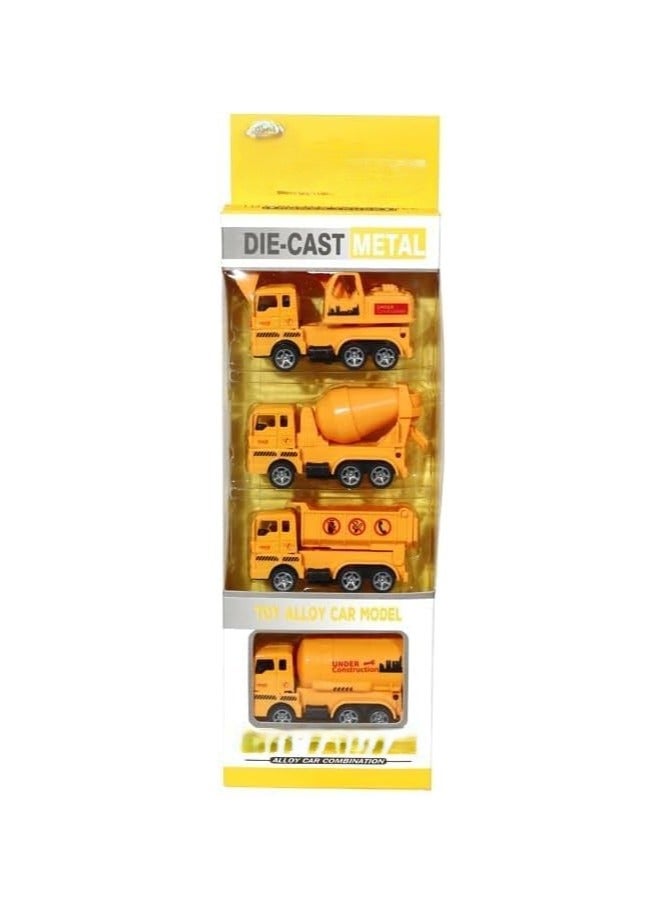 راهالايف 4 Piece Diecast Construction Vehicles Set - Engineering Truck Toys for Toddlers Kids, Heavy Duty Metal Die Cast Construction Site Playset - Image 1