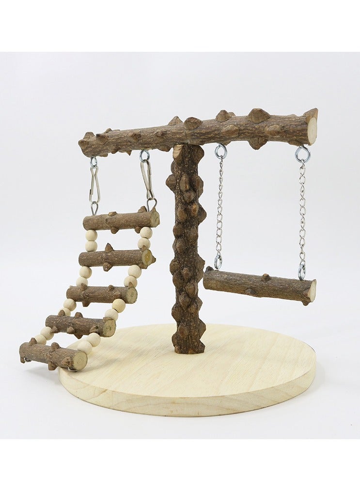 general Parrot Sichuan Pepper Wood Playstand with Climbing Ladder and Swing Parrot Perch Training Stand - Image 2