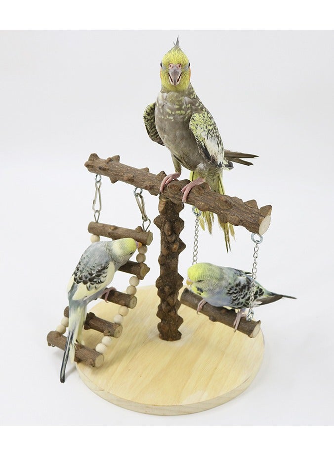 general Parrot Sichuan Pepper Wood Playstand with Climbing Ladder and Swing Parrot Perch Training Stand - Image 1