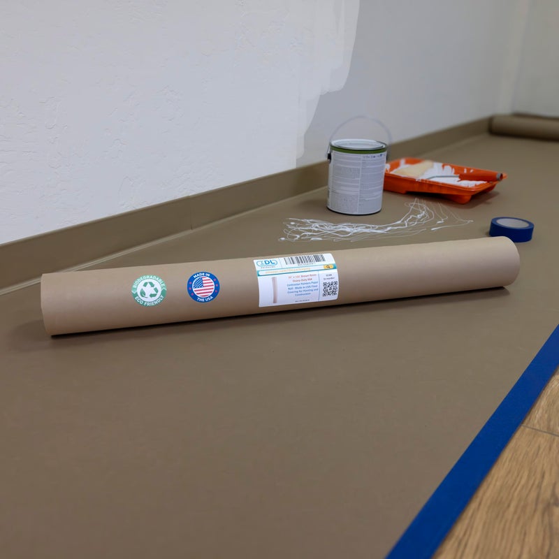 IDL Packaging Brown Rosin Masking Paper 36" x 1992" (166 feet), 498 Sq.Ft. â€“ Thick Floor Covering (66 lb Thickness) - USA-Made for Painting and Construction, Surface Protection - Image 1