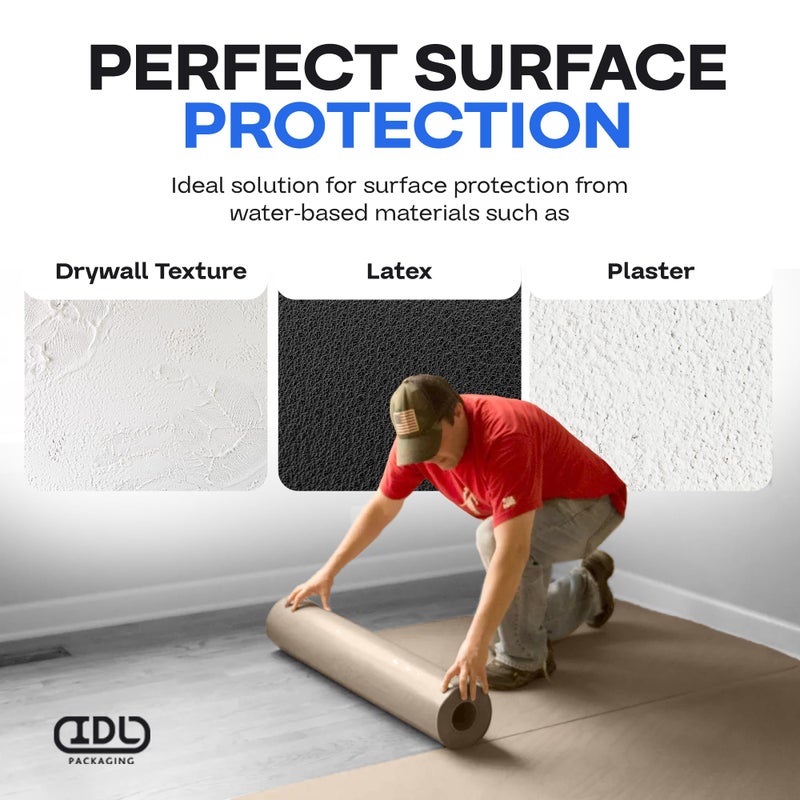 IDL Packaging Brown Rosin Masking Paper 36" x 1992" (166 feet), 498 Sq.Ft. â€“ Thick Floor Covering (66 lb Thickness) - USA-Made for Painting and Construction, Surface Protection - Image 3