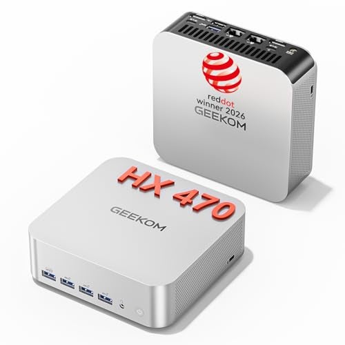 GEEKOM A9 Max Top AI Productivity Mini PC,with AMD Ryzen AI 9 HX 470(86 Tops)|32GB RAM+2TB SSD|Copilot+ PC|Win 11 Pro|WiFi 7|BT 5.4|USB4|HDMI 2.1|8K Video Editing|3D Rendering - Image 1
