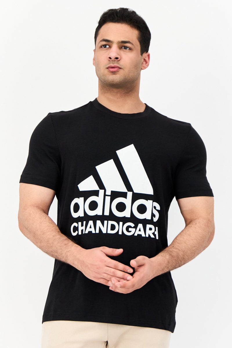 Men Sportswear Fit Short Sleeves Outdoor T-Shirt, Black
