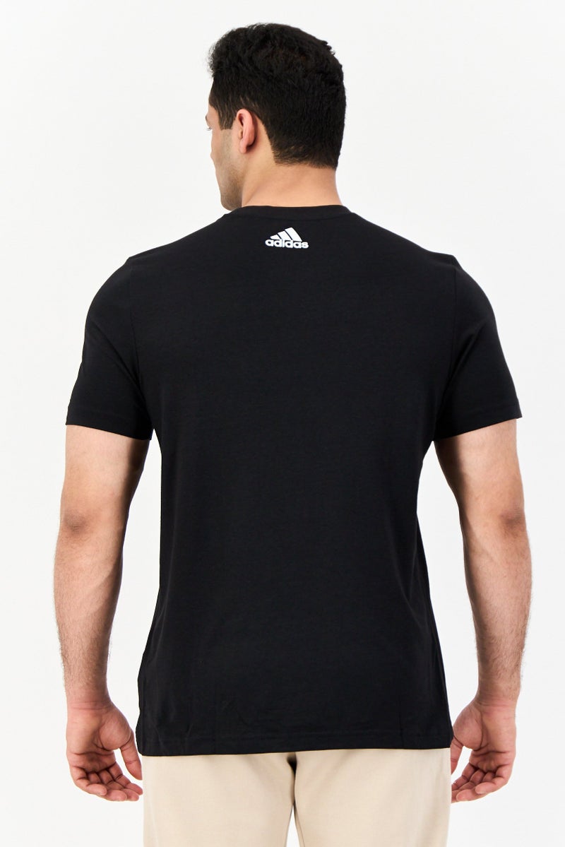 Men Sportswear Fit Short Sleeves Outdoor T-Shirt, Black