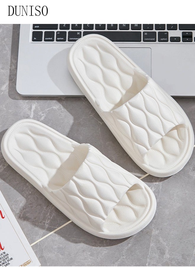 DUNISO Couple Slippers for Men and Women Quick Drying Slide Sandal with Thick Sole Non-Slip Soft Shower Slippers Open Toe Spa Bath Pool Gym House Sandals for Indoor & Outdoor  - Image 2