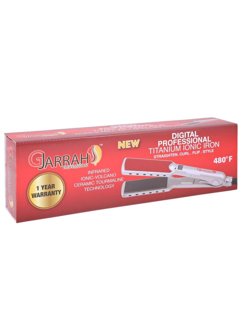 Professional Digital Hair Straightener Silver/Red