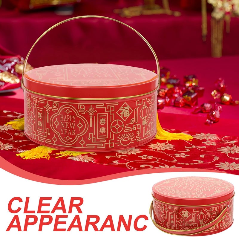 PERSELOSO Red Portable Party Candy Box with Handle, Decorative Packaging Box for Wedding and Festival Favors, Bridesmaid Goodies Container for Holiday Treats - Image 5