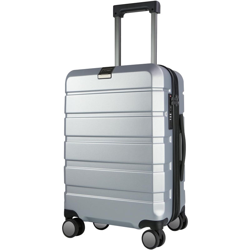 KROSER Hardside Expandable Carry On Luggage with Spinner Wheels & Built-in TSA Lock, Durable Suitcase Rolling Luggage with USB Port, Carry-On 20-Inch, Silver Grey - Image 1