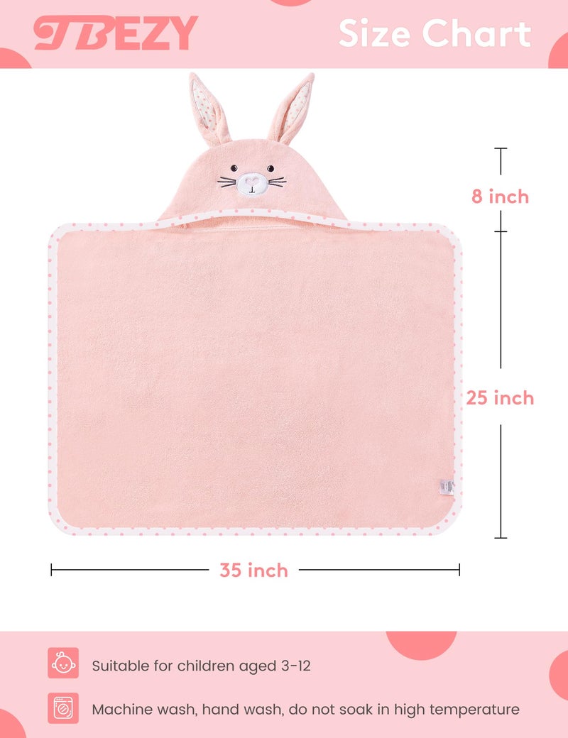 TBEZY Baby Hooded Towel with Unique Animal Design Ultra Soft Thick Cotton Bath Towel for Newborn (Bunny) - Image 2