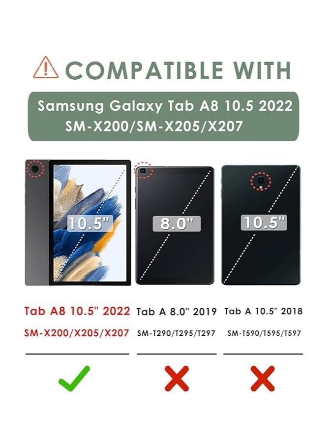 غطاء أطفال فقاعي ناعم لـ Samsung Galaxy Tab A8 10.5 بوصة (SM-X200/X205) 2022 - غطاء سيليكون مع حامل وحزام كتف وقلم - Image 2