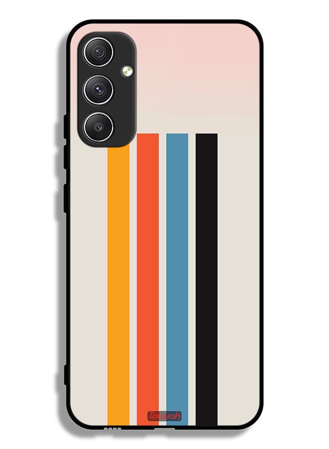 Tolwak Samsung Galaxy A34 5G Protective Case Cover Straight Lines Pattern - Image 1