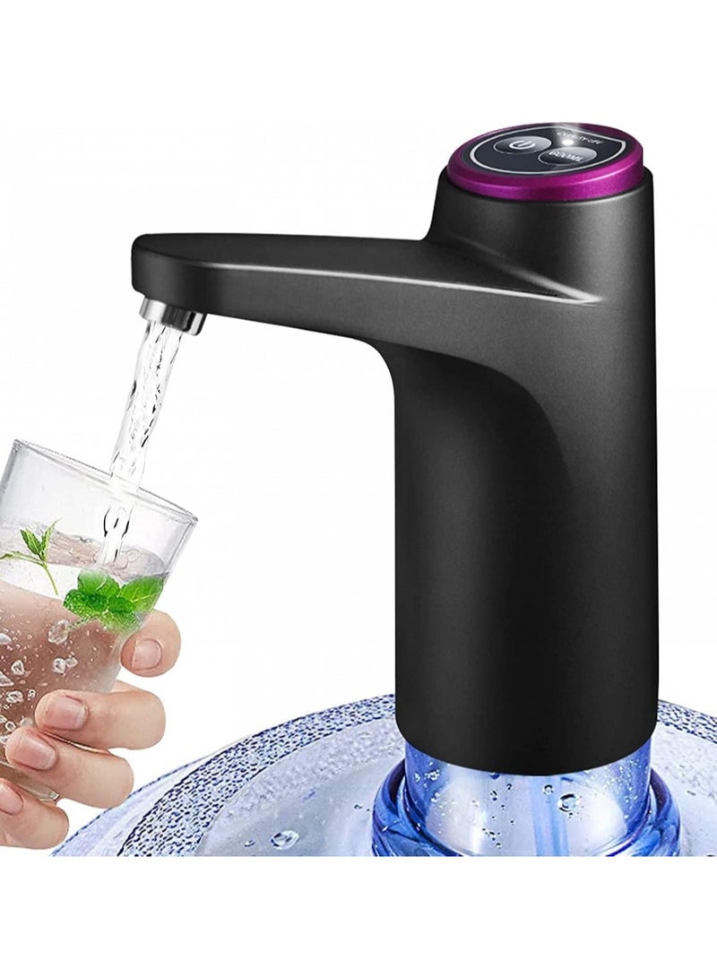 Automatic Water Bottle Pump Dispenser, USB Rechargeable, 5 Gallon Compatible, Black - Image 1