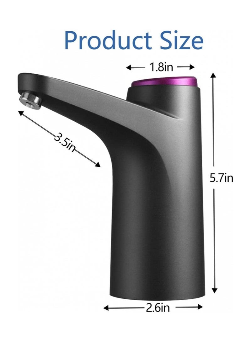 Automatic Water Bottle Pump Dispenser, USB Rechargeable, 5 Gallon Compatible, Black - Image 4