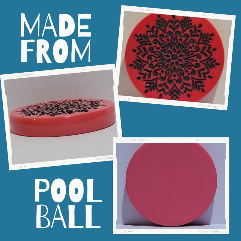 NHD مضرب كاروم محترف 813، مصنوع من كرة بلياردو بلجيكية رقم 1، مضرب كرة بول، مضرب بطولة، مضرب معتمد، الأبعاد 41 مم × 8 مم، الوزن 15 جرام (وردي) - Image 3