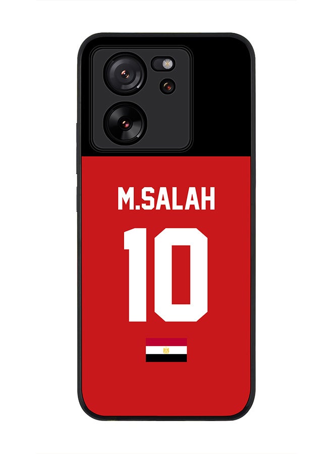 Stylizedd Rugged Black Edge case for Xiaomi 13T / Xiaomi 13T Pro,Slim fit Flexible Cover - Football Team - Egypt, Player Name - M.Salah - Image 1