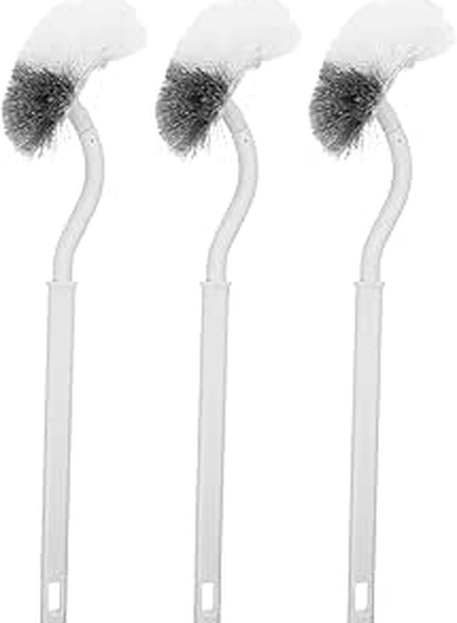 3 Pcs Long Handle Toilet Bowl Brush Set 15 7 Inch Curved For Deep Rim Cleaning - Image 1