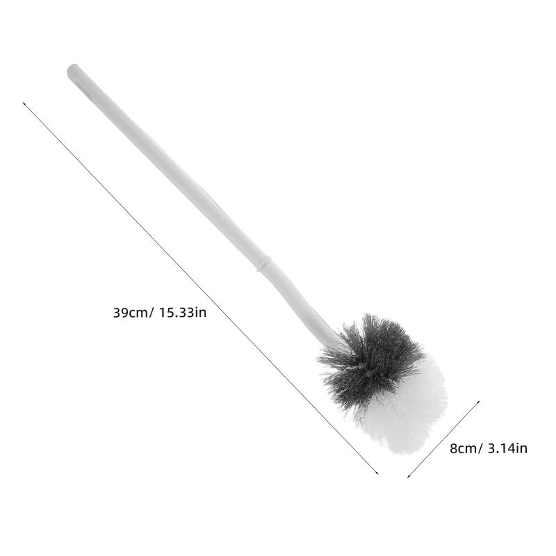 3 Pcs Long Handle Toilet Bowl Brush Set 15 7 Inch Curved For Deep Rim Cleaning - Image 3