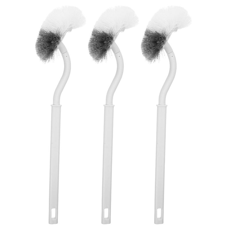 3 Pcs Long Handle Toilet Bowl Brush Set 15 7 Inch Curved For Deep Rim Cleaning - Image 2