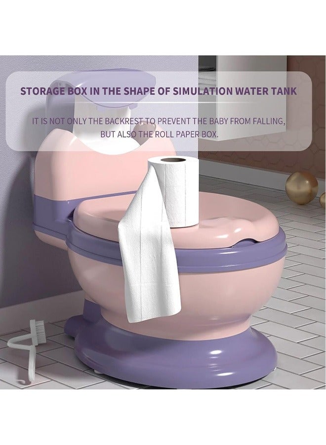 Berma Baby قعادة بحجم الأطفال، مرحاض واقعي لتدريب الأطفال على استخدام النونية، كرسي نونية للأطفال الصغار بمقعد ناعم، وعاء نونية قابل للإزالة، موزع مناديل الحمام وواقي من رذاذ الماء، مانع للانزلاق للأطفال الصغار - Image 3