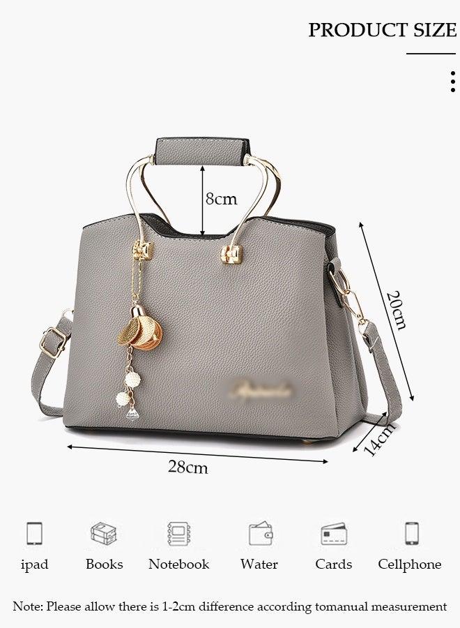 DUNISO Women's Fashion Handbag Faux Leather Crossbody Bag For Women Large Capacity Bow Trim Tote Bags Top Handle Satchel Fashionable Travel Shoulder Bag For Ladies - Image 3