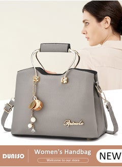DUNISO Women's Fashion Handbag Faux Leather Crossbody Bag For Women Large Capacity Bow Trim Tote Bags Top Handle Satchel Fashionable Travel Shoulder Bag For Ladies  - Image 1