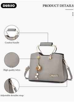 DUNISO Women's Fashion Handbag Faux Leather Crossbody Bag For Women Large Capacity Bow Trim Tote Bags Top Handle Satchel Fashionable Travel Shoulder Bag For Ladies  - Image 2