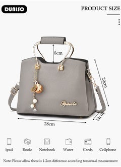 DUNISO Women's Fashion Handbag Faux Leather Crossbody Bag For Women Large Capacity Bow Trim Tote Bags Top Handle Satchel Fashionable Travel Shoulder Bag For Ladies  - Image 4