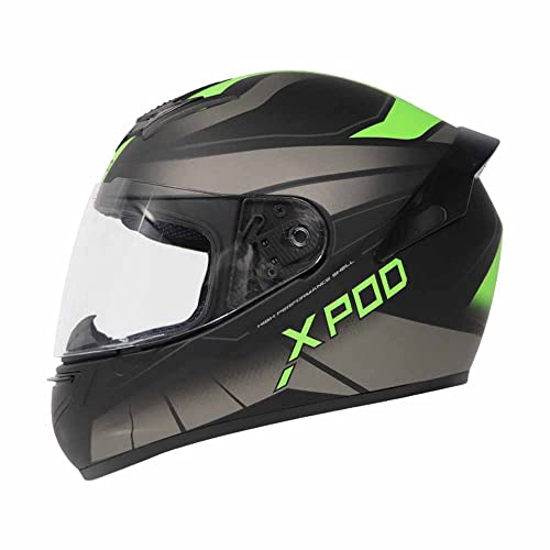 TVS XPOD Aerodynamic Helmet for Men-ISI Certified, Ultrawide Visor, Quick Release Strap-Premium Bike Helmet with Enhanced Air Circulation (Neon Grey Dual Tone-M) - Image 2
