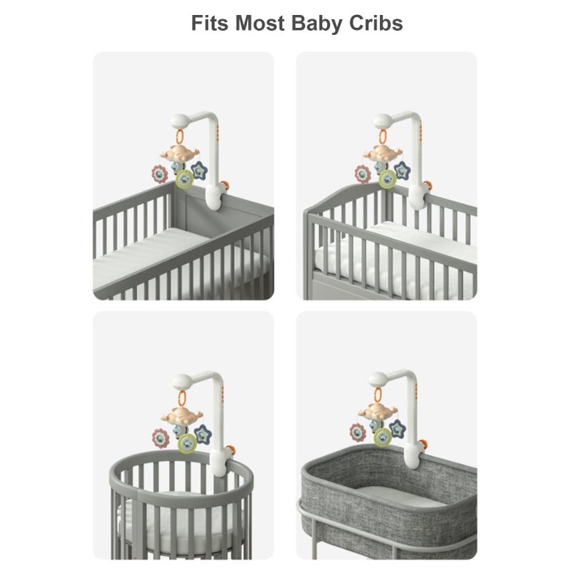 Baby Crib Mobile with Projection Night Light Soothing Music White Noise Hanging Rattle Toys 360° Rotatable Wireless BT Connection Nursery Soother Toy for Infants Toddlers - Image 2