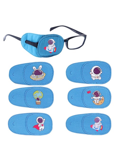Eye Patches for Kids, 6 Pcs Cosmonaut Styles Eye Patch for Glasses Kids Reusable Eye Patch for Good Lazy Eye Amblyopia Strabismus, Right Eye